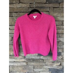 Cat And Jack Girls Sweater Pink Size Xl 14-16Cable Knit  Hot Pink‎ Fushia